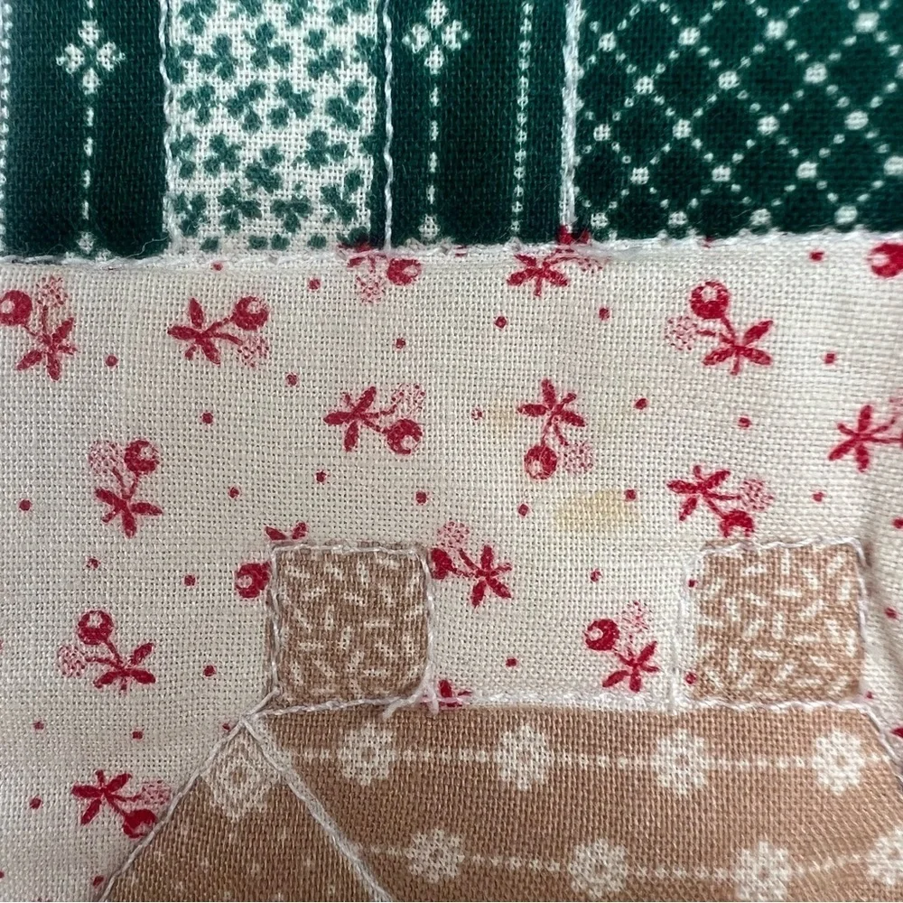 VTG Cranston Fabrics Country Christmas Accent Pillow Cover Lace Handmade 14x14